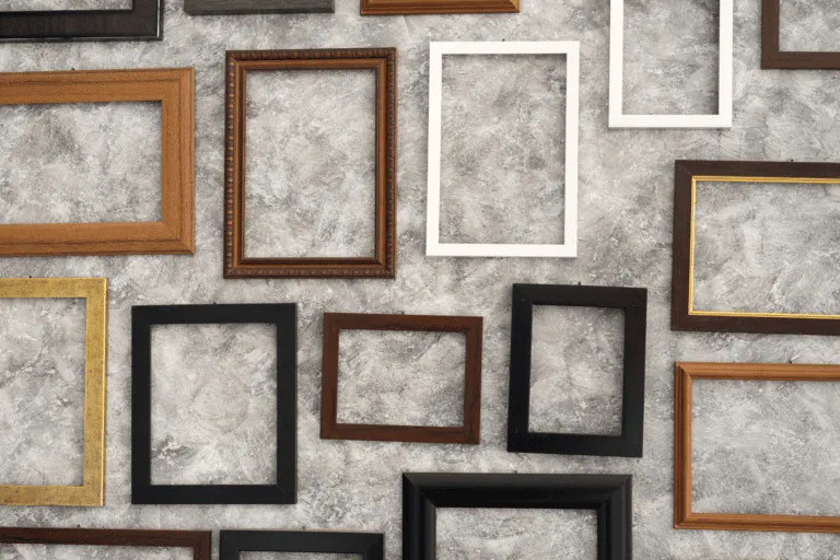 how to choose stock images, empty frames on a wall