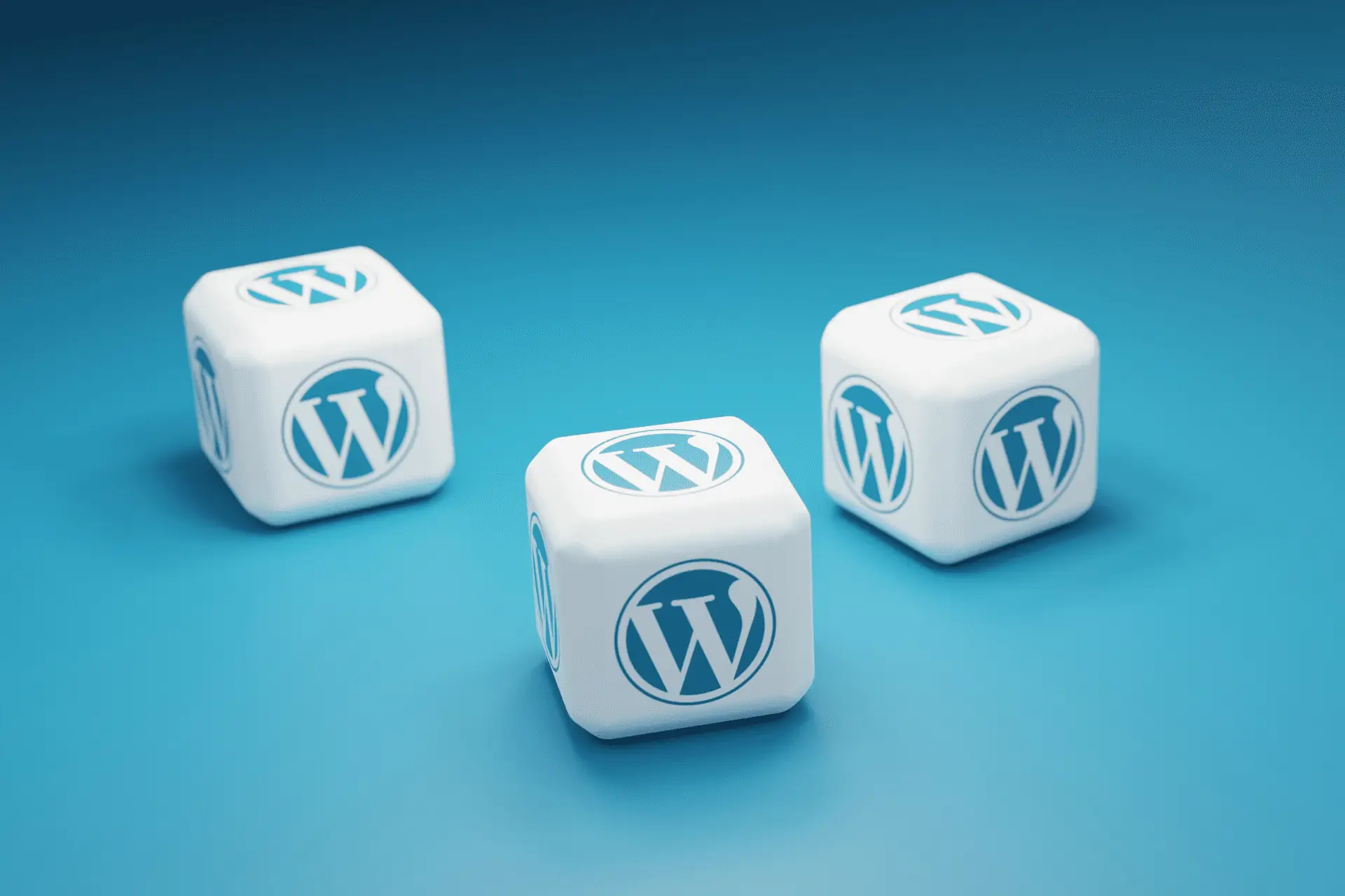 why we use wordpress, white blocks with Wordpress logo