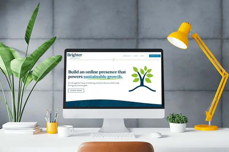 build a small business website, computer screen with website