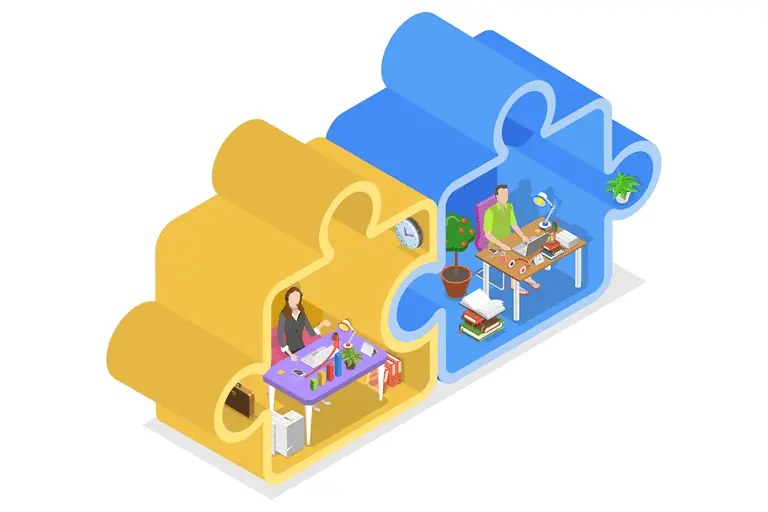 marketing agency vs in-house, puzzle pieces fitting together