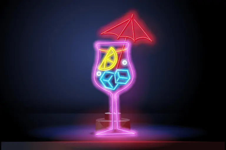 custom marketing package, neon cocktail light
