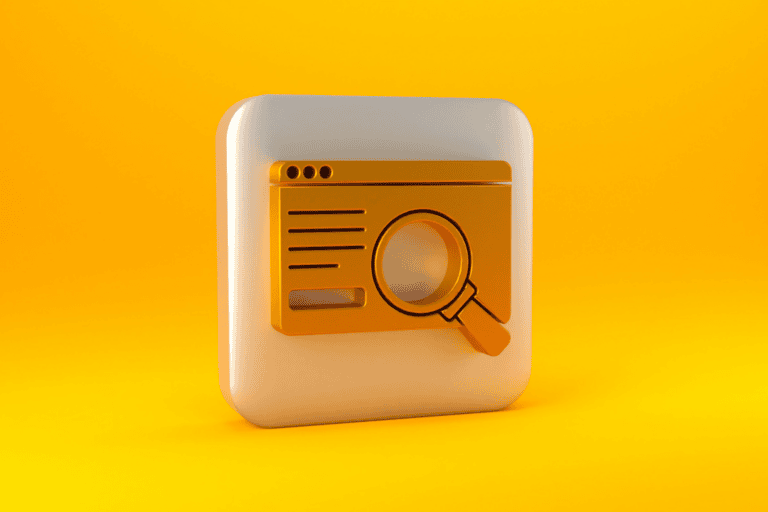 mega menu with magnifying glass