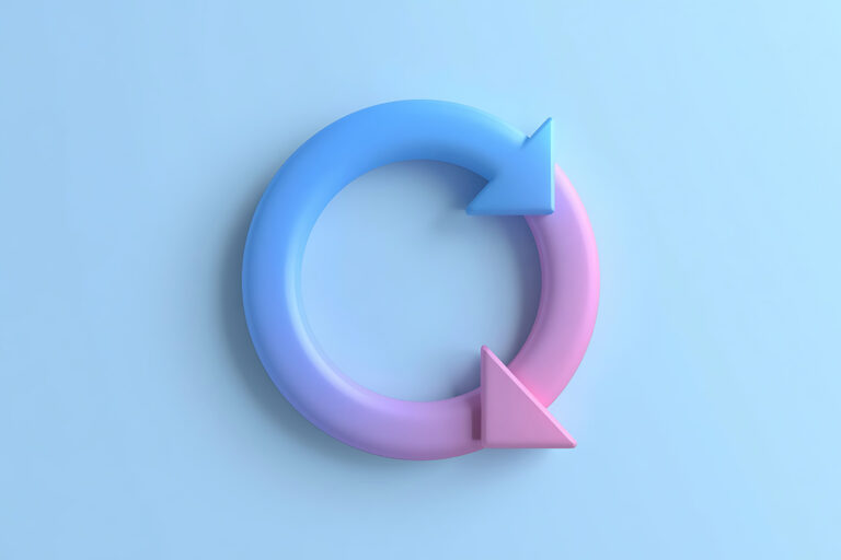 website refresh, pink and blue refresh icon