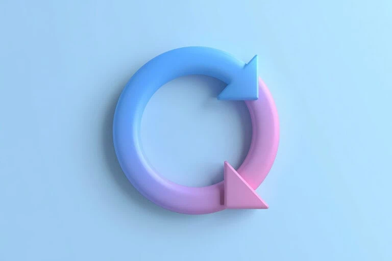 website refresh, pink and blue refresh icon