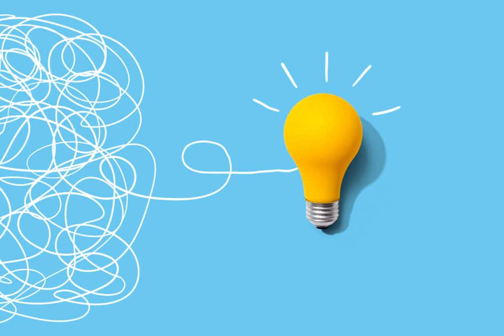 pain points marketing, problem to solutions light bulb