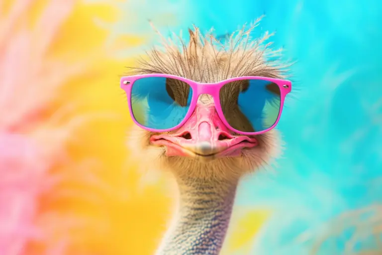 unique colorful ostrich wearing sunglasses, how do you really know who your customer is