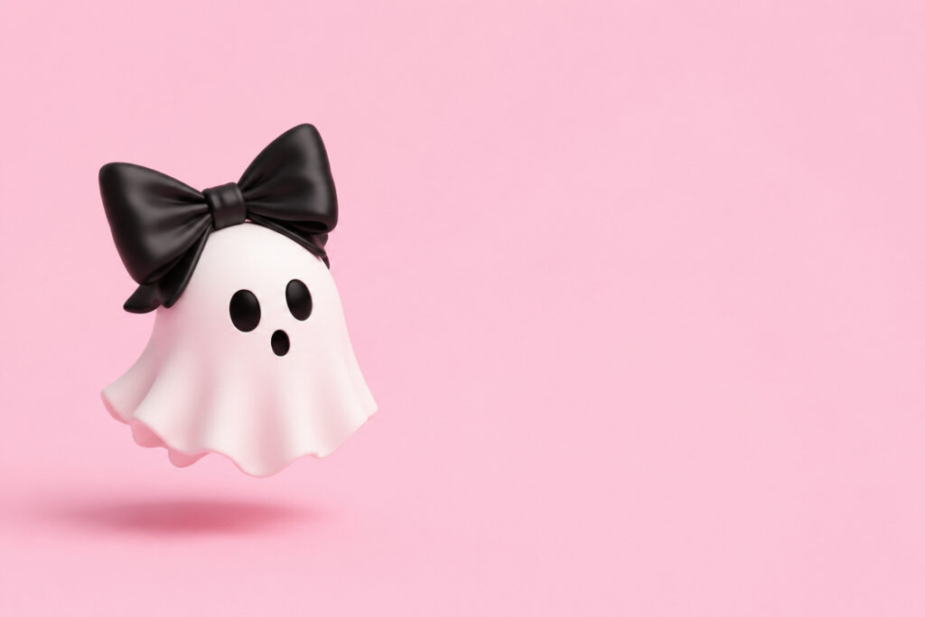 contact form testing, ghost on pink background