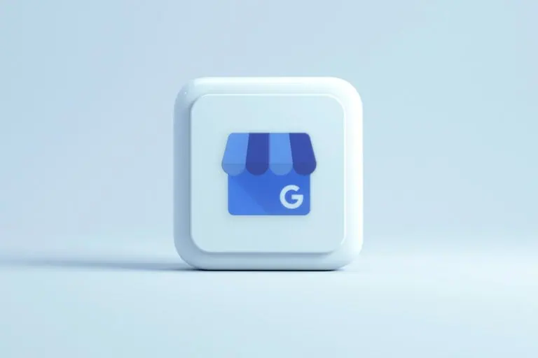 Google Business Profile icon on blue background