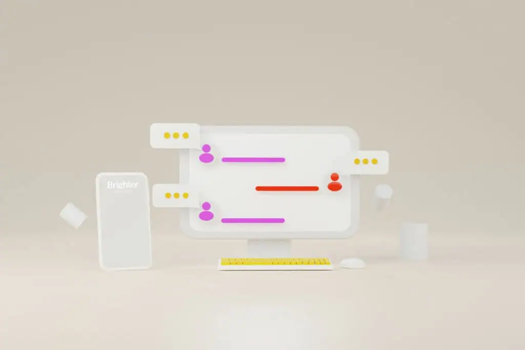 message graphic on computer with phone