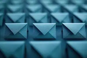 automated marketing messages, blue envelopes