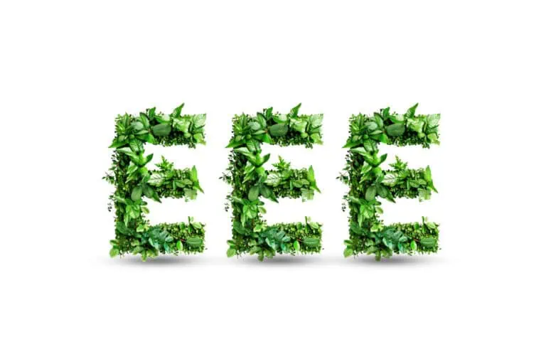 Three letter E's made of greenery, 3 es of content marketing