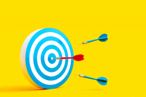 blue target with three arrows