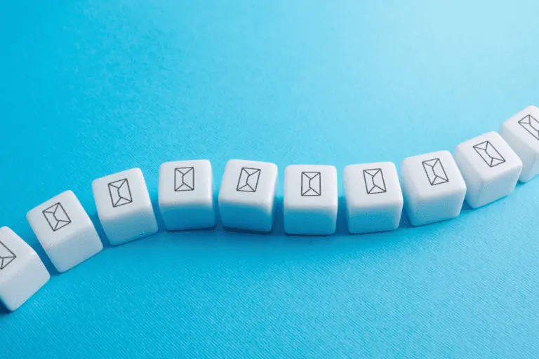 envelope icon on white blocks in a row