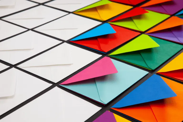 envelopes in various colors