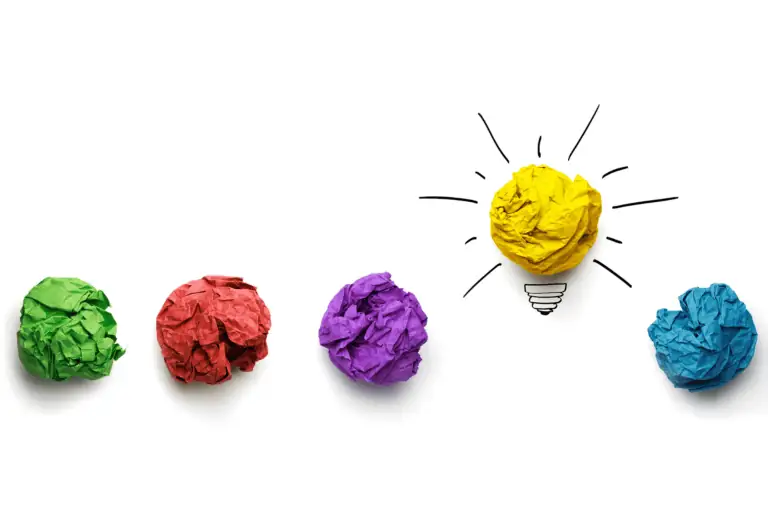 email marketing campaign ideas, balls of colorful paper with yellow lightbulb