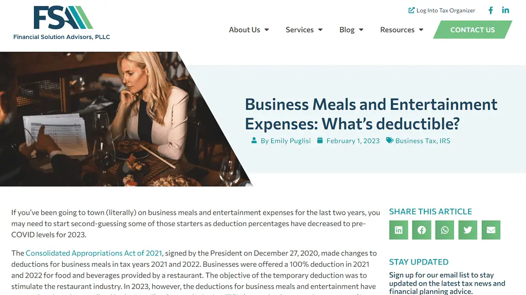 Business Meals and Entertainment Expenses: What's deductible?