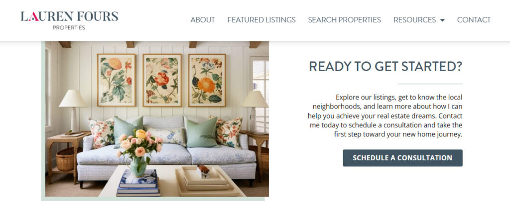 Lauren Fours Properties call to action
