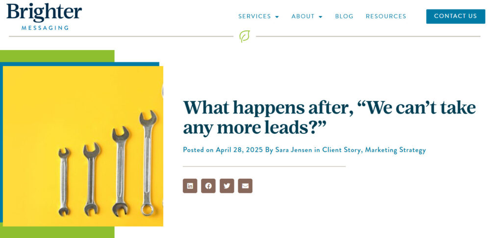 What happens after We can't take any more leads?