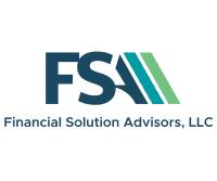 FSA logo representing Financial Solution Advisors, LLC with bold initials and modern design on a teal background.