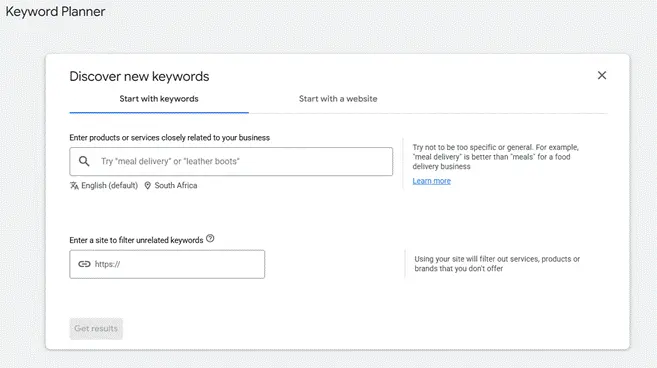 Google Ads Keyword Planner